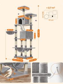Feandrea Cat Trees & Condos - Light Grey - View 5