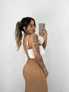 Women Dresses - 米色 - 查看 2