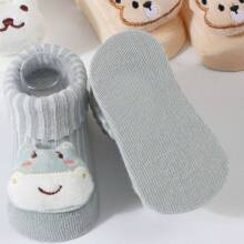 3 Paare Cartoon Bodenmuster Baby Socken Mit Plüschspielzeug Für Kleinkinder - Verschiedenfarbig - Übersicht 7