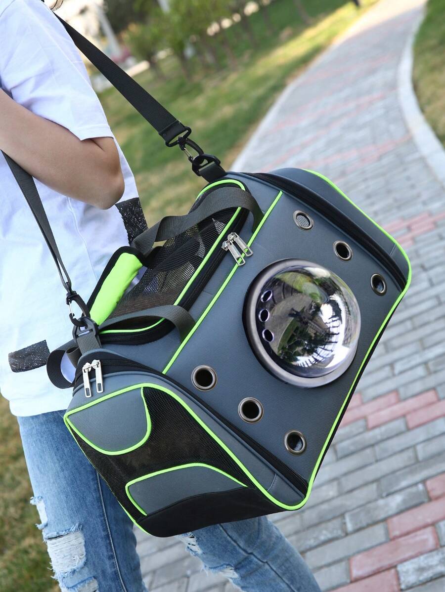 航空公司認可的寵物背袋、寵物運輸袋、小型犬背袋、中型犬和貓運輸袋、舒適透氣寵物旅行袋、寵物包,適合1 只12 磅以下的中型貓和1 只8-10 磅以下的小型犬 - 綠色 - 查看 1