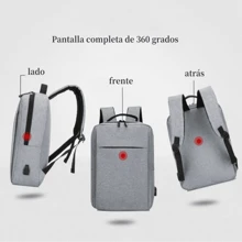 Business Backpack For Computer USB Charger Computer Backpack Anti-Theft Work Backpack With USB Port Waterproof School Computer Bag For Women And Men Fits - 灰色 - 查看 8