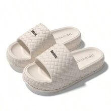 New Arrival Fashion Plaid Pattern Anti-Slip Eva Thick-Soled Indoor/Outdoor Women's Slippers - White - View 5