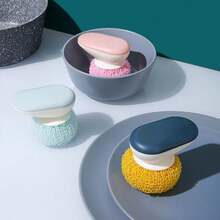 1入廚房清潔刷,可刷鍋子和碗的清潔球,不掉絲,柔軟不損壞鍋具 - 黃色 - 查看 5