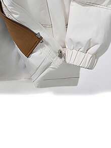 男士連帽裝飾長袖拼接雙穿外套 - 米色 - 查看 5