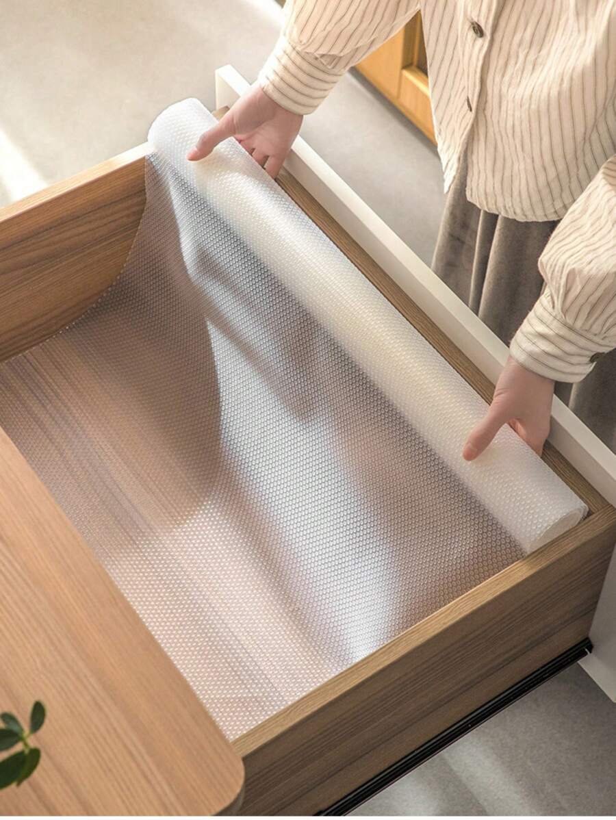 1pc Home Use Semi-Transparent Cabinet Mat, Waterproof, Moisture-Proof, Oil-Proof, Mildew-Proof Drawer Liner, Kitchen & Wardrobe Paper Placemat - Clear - View 1
