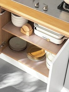 1pc Home Use Semi-Transparent Cabinet Mat, Waterproof, Moisture-Proof, Oil-Proof, Mildew-Proof Drawer Liner, Kitchen & Wardrobe Paper Placemat - Clear - View 6