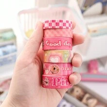 復古美式剪貼簿和紙膠帶套裝、貼紙和裝飾紙、diy 裝飾 - 紫色 - 查看 3