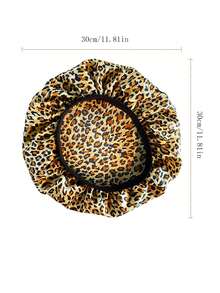 1pc Double-Layer Waterproof Leopard Printed Cap With Elastic Edge, Multi-Functional For Men And Women - Yellow - View 6