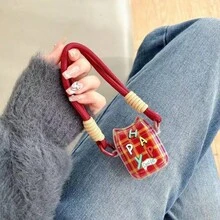 1 件多色猫耳快乐字母耳机盒兼容 Airpods - 彩色 - 查看 2