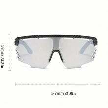 1 件时尚一体式无框骑行眼镜，男女潮流时尚眼镜，山地车户外轻便运动自行车骑行眼镜，适合男女自行车驾驶钓鱼高尔夫滑雪沙滩棒球户外露营