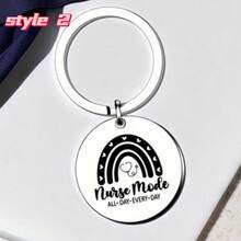 1pc Unisex Nurse Round Stainless Steel Keychain Gifts For Nurses Practitioner Medical Assistants Appreciation Keyring Nursing Student Birthday Graduation Nurse's Day Gift - Bronze - View 1