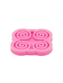 1pc Epoxy Mold, Silicone Symbol Keychain Mold For Diy Resin Casting Craft, Jewelry Making Supplies - Pink - View 4