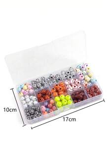 Soccer & Basketball Beads Box Set For Diy Crafts, Including Acrylic Beads, Decorative Accessories And Embroidery Thread - Mixed Colors - View 3