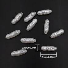 30 件白色不对称巴洛克仿珍珠串珠适用于项链、包包、手机链 DIY 珠宝制作 - 白色 - 查看 6