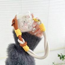 1pc Clear Cartoon Elephant Design Airpods Case, Bathroom Style - Clear - View 1
