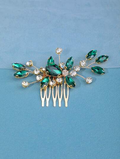 1pc Elegant Crystal Braided Handmade Hair Comb For Women, Perfect For Daily Updo, Wedding, Party Hairstyle Boho Valentine's Day Accessories