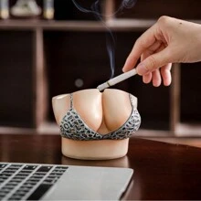 1 pieza Cenicero artístico personalizado y sexy, adecuado para parejas, decoración del hogar - Blanco y Negro - Ver 1