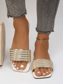 Women's Versatile Fashionable Wear-Resistant Slip-Resistant High-End Flat Shoes - Gold - View 5