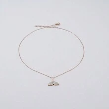 Diamond-Studded Fish Tail Necklace For Women, Ins Collarbone Chain, Niche Design, Simple Korean Style, Versatile Pendant, Gift For Students, Deluxe Ins Niche Design, 2023 New Fish Tail Birthday Gift, Mermaid Tail Necklace For Women, Simple Deluxe, Internet Celebrity Collarbone Chain, Dolphin Tail Necklace, Neck Jewelry, Pendant - Rose Gold - View 4