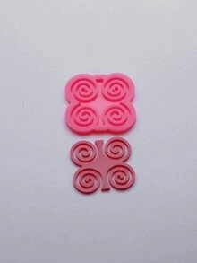 1pc Epoxy Mold, Silicone Symbol Keychain Mold For Diy Resin Casting Craft, Jewelry Making Supplies - Pink - View 1