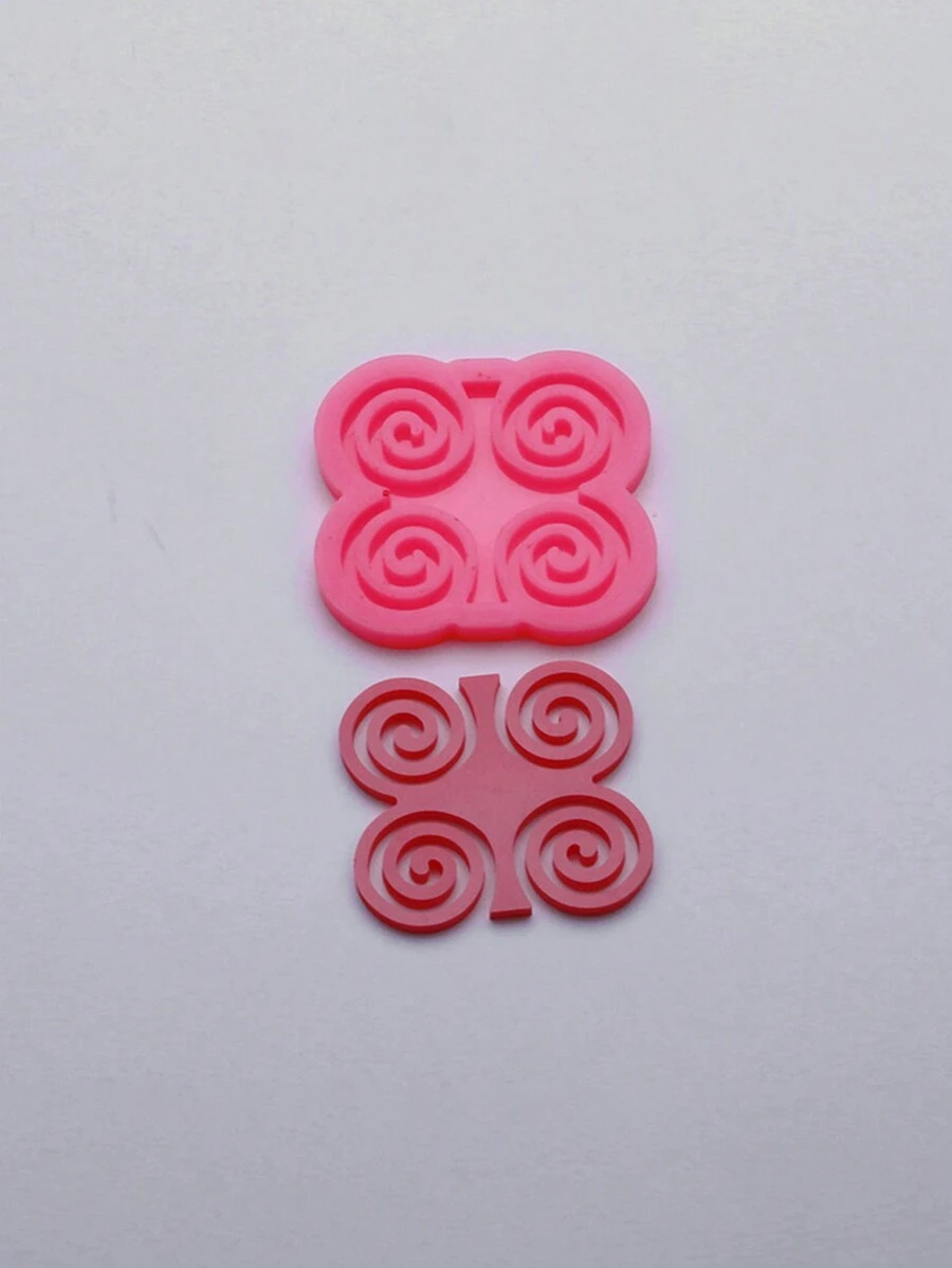 1pc Epoxy Mold, Silicone Symbol Keychain Mold For Diy Resin Casting Craft, Jewelry Making Supplies - Pink - View 1