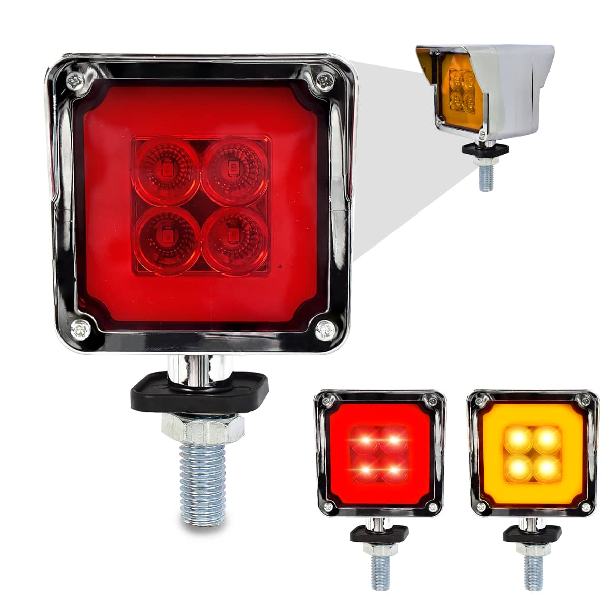 Plafon Direccional Mini 8 Led Gel Bicolor Bisel Cromo 12-24v - Amarillo - Ver 1