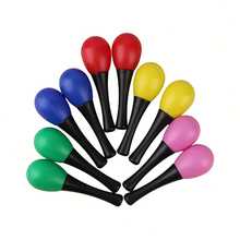 10PCS Orff Instrument Music Rhythm Sand Hammer Plastic Sand Hammer Music Enlightenment Teaching Aid Auditory Training Music Sand Hammer - Multicolor - View 4