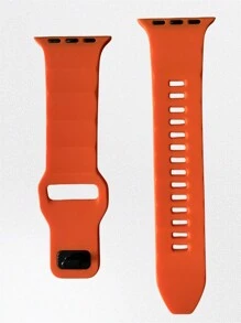 1条运动硅胶表带，兼容 42mm、38mm、40mm、41mm、44mm、45mm、46mm、49mm，时尚智能手表替换表带，适用于Series Ultra2、Ultra SE2、SE 11、10、9、8、7、6、5、4、3、2、1，男女通用 - 橘色 - 查看 5