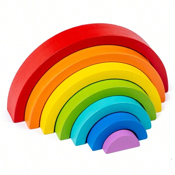 Kleine Holz-Regenbogenbausteine, zum Selbstaufbau und Stapeln, bildende Frühförderung, Puzzle Holzspielzeug Schule, Schüler, Bürobedarf, Schulbedarf, Regenbogen, Vorschulbildung, Sinneszellen, Holzspielzeug, Regenbogen hoch, Spielzeug, Holzspielzeug, Regenbogen hoch, Spielzeug