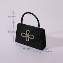 Charming, Elegant, Exquisite, Luxurious Sparkling Diamond Decor Evening Bag, Bridal Wedding Purse, Party Clutch - Black - View 4