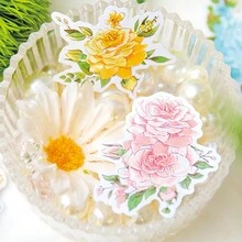 20入組花卉日記貼紙,裝飾拼貼diy手工藝材料,節日禮物,個性化創意相簿貼紙 - 西瓜粉 - 查看 6