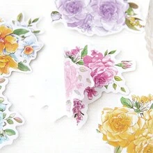 20入組花卉日記貼紙,裝飾拼貼diy手工藝材料,節日禮物,個性化創意相簿貼紙 - 西瓜粉 - 查看 4