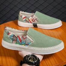 男士透氣休閒單腳墊,具千層底手工北京布鞋 - 綠色 - 查看 4