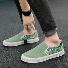 男士透氣休閒單腳墊,具千層底手工北京布鞋 - 綠色 - 查看 10