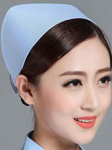 1pc Women's Nurse Cap With White/Pink/Light Blue Color, Nursing Working Hat - Multicolor - View 5
