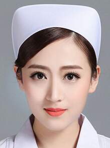 1pc Women's Nurse Cap With White/Pink/Light Blue Color, Nursing Working Hat - Multicolor - View 2