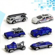 Alloy Made Pull-Back Miniature Police Car, Construction Vehicle Toy Car(Random Color) - White - View 2