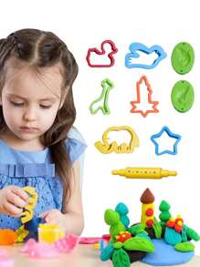 Juego de 26 piezas de moldes de plastilina educativos para hacer tú mismo, juego de herramientas de juego y molde de cuchillo, colores surtidos, varios moldes de plástico incluidos (entrega aleatoria) - Multicolor - Ver 6