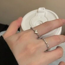 1只心型立體鑲嵌方鋯石蝴蝶戒指 - 蝴蝶款 - 查看 3