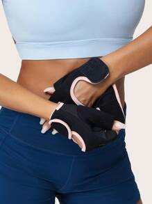 1 Pair Unisex Half Finger Fitness Gloves, Anti-Slip Breathable Cycling Gloves, Weight Lifting Shock Absorbing Sports Gloves, Christmas