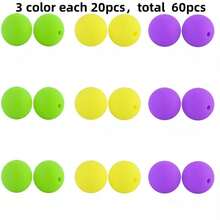 30/60pcs Diy Mardi Gras Themed Silicone Beads Set: Round Beads, Flat Round Beads, Abacus Beads, Hexagonal Beads, Octagonal Beads, Square Beads. Materials, Safe And , For Making Necklaces, Bracelets, Keychains, Phone Chains, Etc. - Bead - View 21