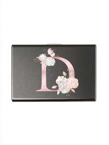 1pc 6-Card Slots Card Holder, Men's RFID Blocking Aluminum Alloy Super Slim Wallet, Letter Print Wallet - Black - View 25