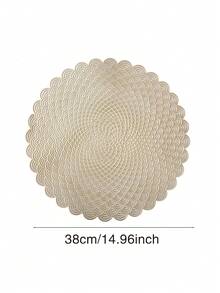 Placemats Set Of 2 PVC Place Mats For Kitchen Table Indoor/Outdoor Washable Heat-Resistant Placemat Wipeable Dining Table Mats For Camping, Festival, Wedding, Party - Gold - View 5
