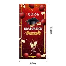 1 Pieza Decoraciones De Graduación 2024, Cartel De Banner De Graduación De La Clase De 2024, Para Suministros De Fiesta De Graduación, Decoraciones De Fiesta De Graduación - Rojo - Ver 6