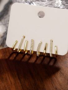 1 Pair Teen Glamorous Cubic Zirconia Stud Earrings For Girls Gifts For Daily Decoration