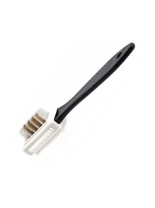 1支黑色S型绒面革清洁刷，塑料鞋刷，三面刷，适用于绒面革和磨砂革，雪地靴清洁刷，铜丝鞋刷，衣物刷 - 黑白 - 查看 5