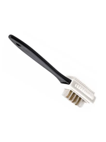 1支黑色S型绒面革清洁刷，塑料鞋刷，三面刷，适用于绒面革和磨砂革，雪地靴清洁刷，铜丝鞋刷，衣物刷 - 黑白 - 查看 7