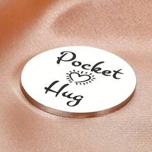1pc To My Daughter Pocket Hug Token For Keychain Inspirational Gifts For Kids Teen Girl Graduation Birthday Back To School Gift - Silver - View 3