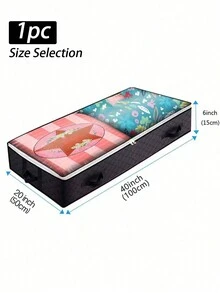 1PC Portable Clothing Storage Bag Under Fabric Bed, Pants Storage Box, Quilt Storage Box, And Bed Miscellaneous Storage Box - Black - View 2