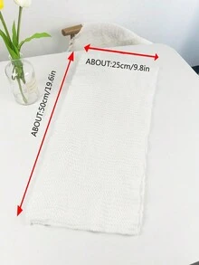 冬季滑雪圍巾,男女皆可厚實針織頭部罩巾,防風保暖頸圍,適用於戶外運動 - 白色 - 查看 6